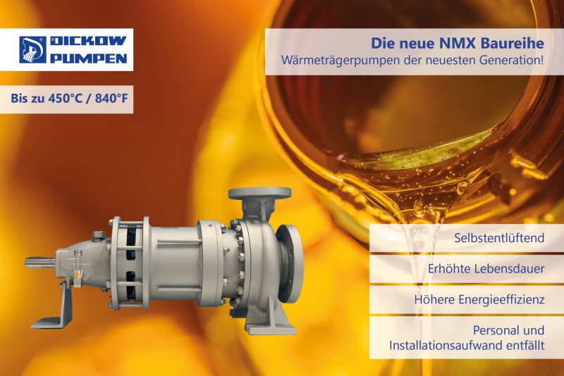 Jetzt NEU: die NMX Wärmeträgerpumpe von DICKOW